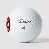 Golfer Red Monogram three letters nick Golfballen (Logo)