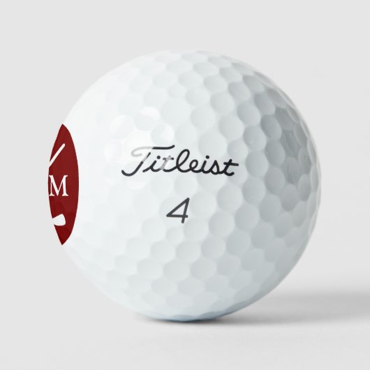 Golfer Red Monogram three letters nick Golfballen (Logo)