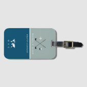 Golfer Reisavonturen Blauw Bagagelabel (Voorkant (horizontaal))