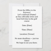 Golfer Retirement Party  Kaart (Achterkant)