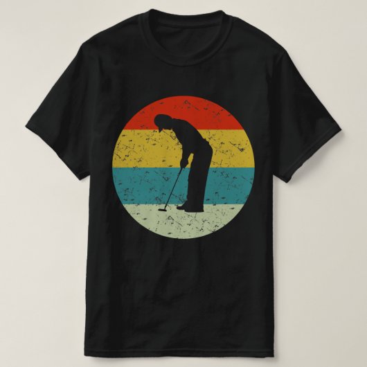 golfer retro  silhouette 70s t-shirt (Design voorkant)