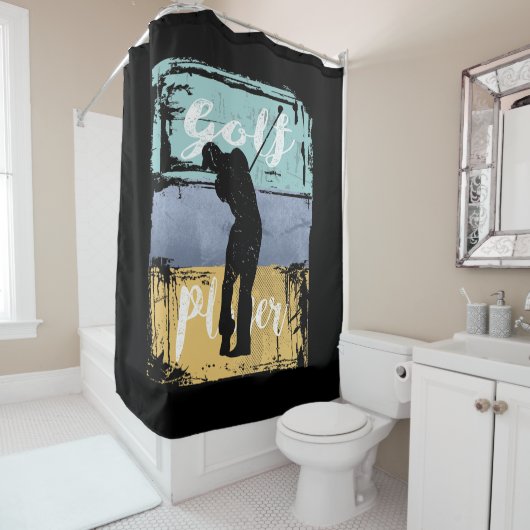 Golfer Retro Style Golf Douchegordijn (In situ)