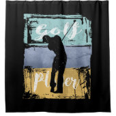 Golfer Retro Style Golf Douchegordijn (Voorkant)