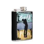 Golfer Retro Style Golf Heupfles (Rechts)