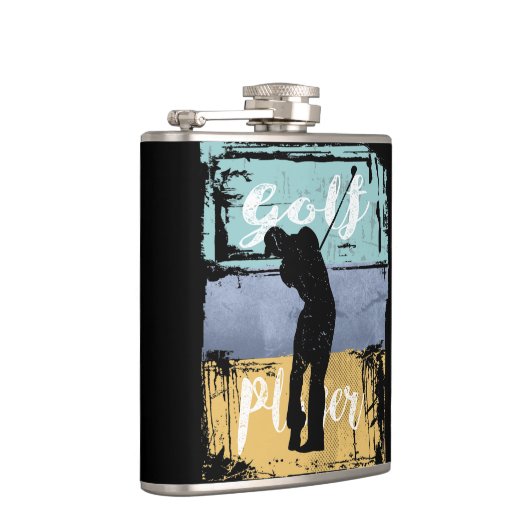 Golfer  Retro Style Golf Heupfles (Rechts)