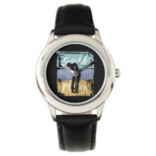 Golfer  Retro Style Golf Horloge