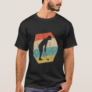 Golfer Retro Vervuild Zeshoek Golf T-shirt