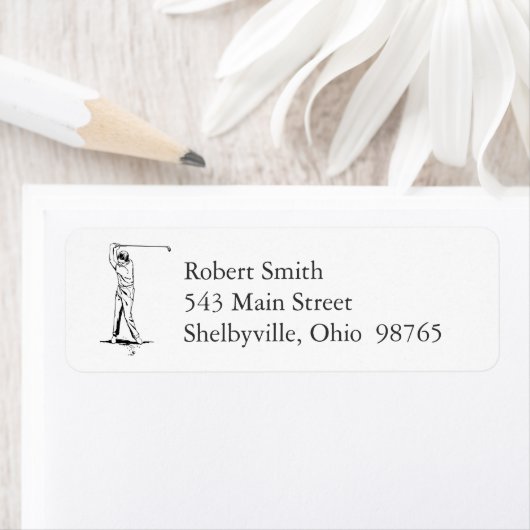 Golfer Return Address Labels (Insitu)