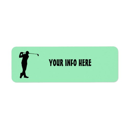 GOLFER RETURN ADRES ETIKETTERS ETIKET (Voorkant)