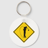 Golfer Road Sign Sleutelhanger (Voorkant)