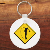Golfer Road Sign Sleutelhanger (Voorkant)