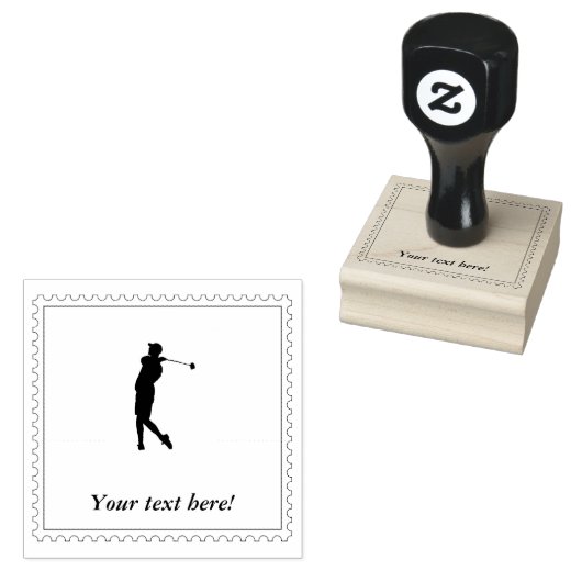Golfer Rubberstempel (Gestempeld)