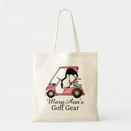 Golfer’s Personalized Flamingo Golf Tote Bag (Voorkant)