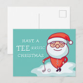 Golfer Santa Claus Briefkaart (Voorkant / Achterkant)