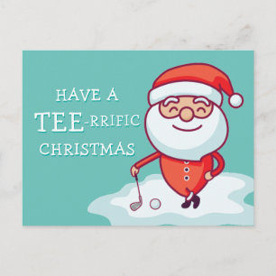 Golfer Santa Claus Briefkaart