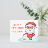 Golfer Santa Claus Briefkaart (Staand voorkant)