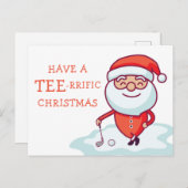 Golfer Santa Claus Briefkaart (Voorkant / Achterkant)
