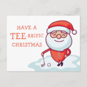 Golfer Santa Claus Briefkaart (Voorkant)