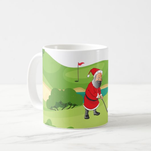 Golfer Santa Claus golf op kerst Koffiemok (Voorkant links)