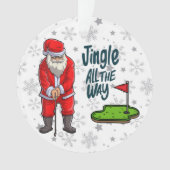 Golfer Santa Claus golf op kerstfeestdag Ornament (voorkant)