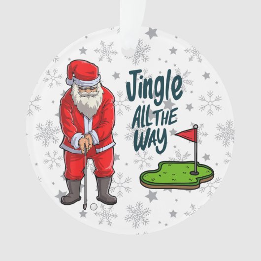 Golfer Santa Claus golf op kerstfeestdag Ornament (voorkant)