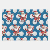 Golfer Santa Claus golf Vrolijk kerstfeest Inpakpapier Vel (Voorkant)