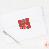 Golfer Santa Claus golf Vrolijk kerstfeest Vierkante Sticker (Envelop)