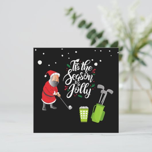 Golfer Santa Claus golfbal met kerstmis (Staand voorkant)