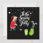 Golfer Santa Claus golfbal met kerstmis (Voorkant)