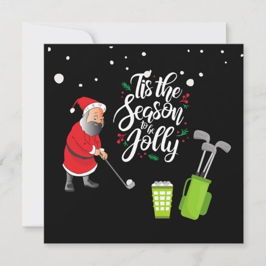 Golfer Santa Claus golfbal met kerstmis (Voorkant)