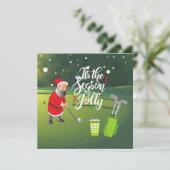 Golfer Santa Claus golfbal met kerstmis (Staand voorkant)