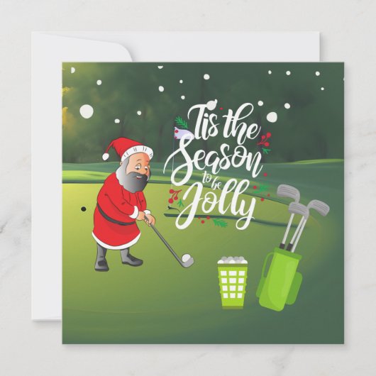 Golfer Santa Claus golfbal met kerstmis (Voorkant)