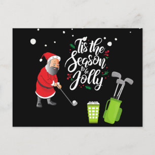 Golfer Santa Claus golfbal met kerstmis  Briefkaart