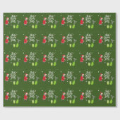 Golfer Santa Claus golfbal met kerstmis Cadeaupapier (Vlak)