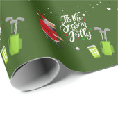 Golfer Santa Claus golfbal met kerstmis Cadeaupapier (Rol Hoek)