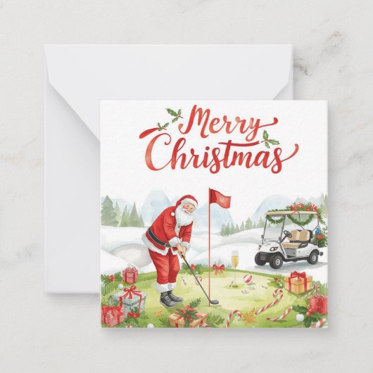 Golfer Santa Claus Golfing Christmas Holiday  Notitiekaartje (Voorkant)