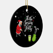 Golfer Santa Claus golft onder sneeuwkerst Keramisch Ornament (Rechts)