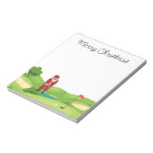 Golfer Santa Claus Merry kerst op golfbaan Notitieblok (Linkerzijde)