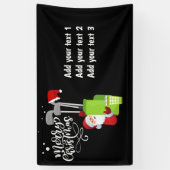 Golfer Santa Claus met een golftas met kerstcadeau Spandoek (Verticaal)