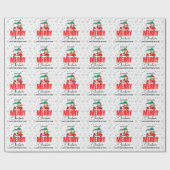 Golfer Santa Claus met Golf Cart Kerst Cadeaupapier (Vlak)