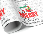 Golfer Santa Claus met Golf Cart Kerst Cadeaupapier (Rol Hoek)