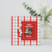 Golfer Santa Claus met Golf Cart Kerst Feestdagenkaart (Staand voorkant)