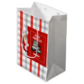 Golfer Santa Claus met Golf Cart Kerst Medium Cadeauzakje (Voorkant Gekanteld)