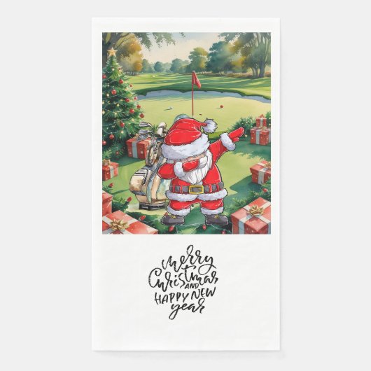 Golfer Santa Cluas  Dabbing Golf Christmas Party  Servet (Voorkant)