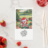 Golfer Santa Cluas  Dabbing Golf Christmas Party  Servet (Insitu)