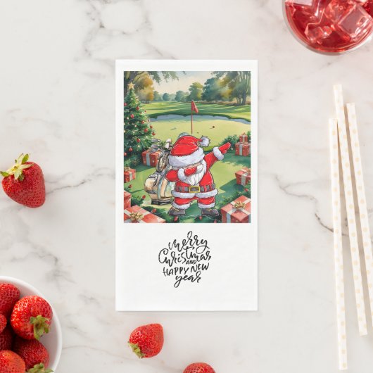 Golfer Santa Cluas  Dabbing Golf Christmas Party  Servet (Insitu)