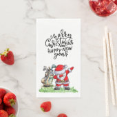 Golfer Santa Cluas Dabbing Golf Kerstfeest Servet (Insitu)