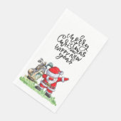 Golfer Santa Cluas Dabbing Golf Kerstfeest Servet (Hoek)