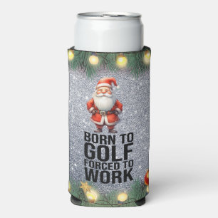 Golfer Santa geboren om golf kracht om Kerstmis te Seltzer Blikjeskoeler