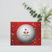 Golfer Santa, Merry Christmas Feestdagenkaart (Staand voorkant)